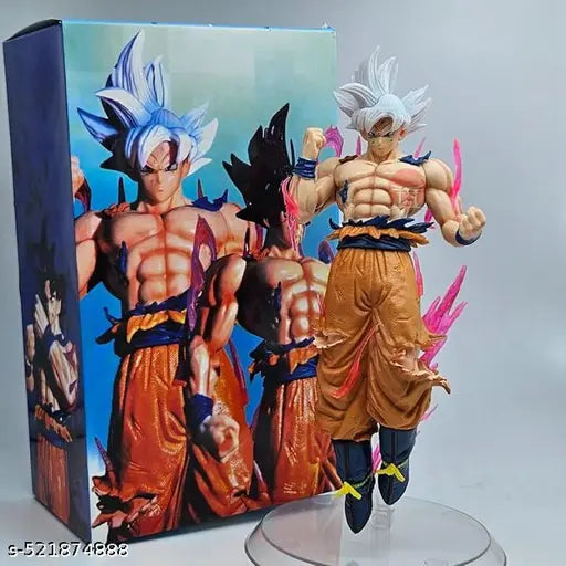 Ultra Instinct Goku Action Figure 25cm – Dragon Ball Super PVC Collectible with Aura Base